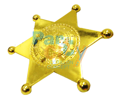 estrella sheriff de plastico dorada