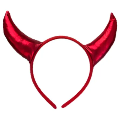 VINCHA DIABLO TELA ROJA X10