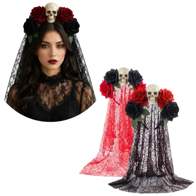 *Preventa* Vincha Velo Calavera Y Rosas X6 Unidades