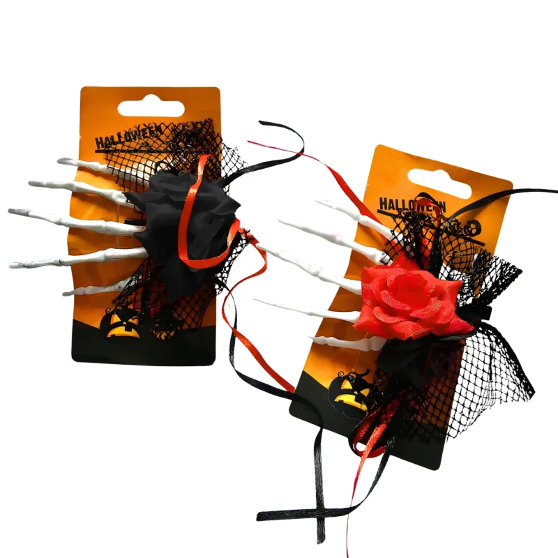 *Preventa* Hebillas Para Pelo Esqueleto Y Rosa X6 Unidades