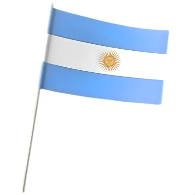 BANDERA ARGENTINA DE MANO CON PALITO 14X21CM X50