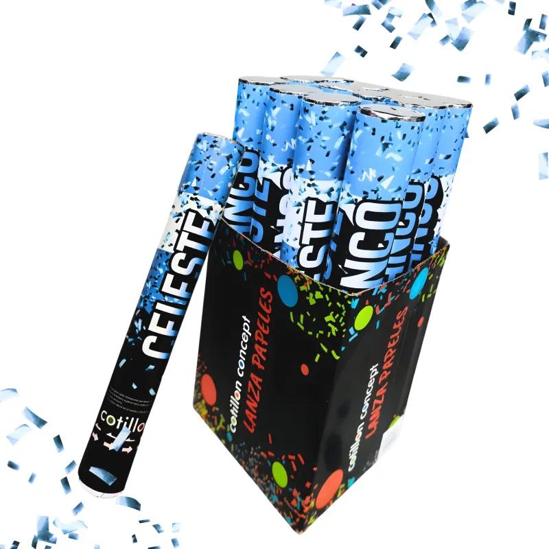 POPPER LANZA PAPELES CELESTE Y BLANCO X12