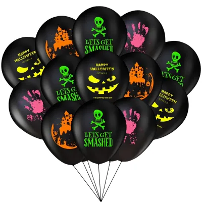 *Preventa* Bolsa X12 Globos Halloween Negros X10 Bolsas