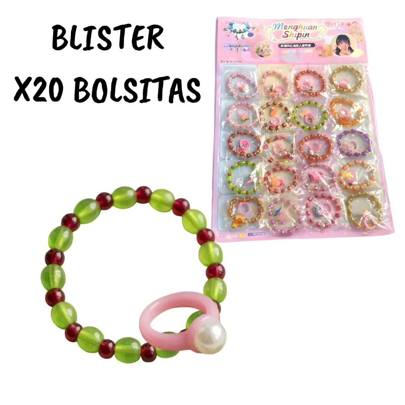 PULSERAS INFANTILES CON ANILLO X20