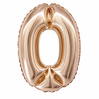 Globo Inflable Metalizado Rosa Gold Numero 0 32 Pulgadas/80 Cm X10 Unidades