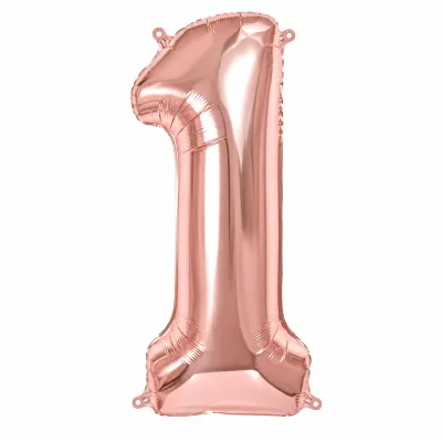 Globo Inflable Metalizado Rosa Gold Numero 1 32 Pulgadas/80 Cm X10 Unidades