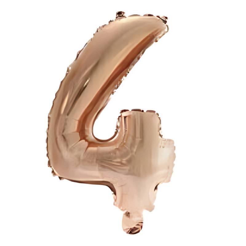 GLOBO INFLABLE METALIZADO ROSA NUMERO 4 32 PULGADAS/80 CM X10 UNIDADES