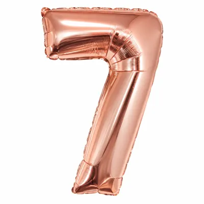 Globo Inflable Metalizado Rosa Gold Numero 7 32 Pulgadas/80 Cm X10 Unidades