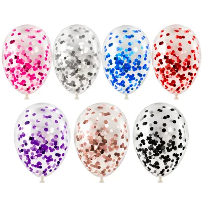 Globo Cristal Con Confetti Metalizado 10 Paq. X6 Unidades