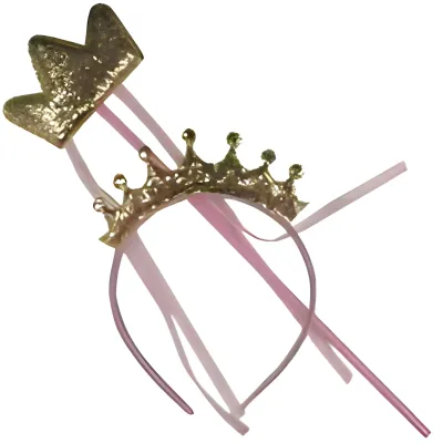 SET VINCHA Y VARITA PRINCESA GIBRE ROSA X12