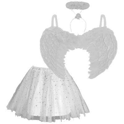 SET ANGEL POLLERA, ALAS Y VINCHA AUREOLA