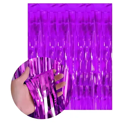 CORTINA METALIZADA VIOLETA X12 UNIDADES