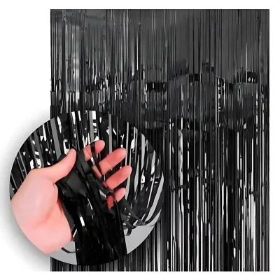 CORTINA METALIZADA NEGRA X12 UNIDADES