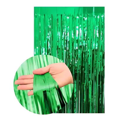 CORTINA METALIZADA VERDE X12 UNIDADES