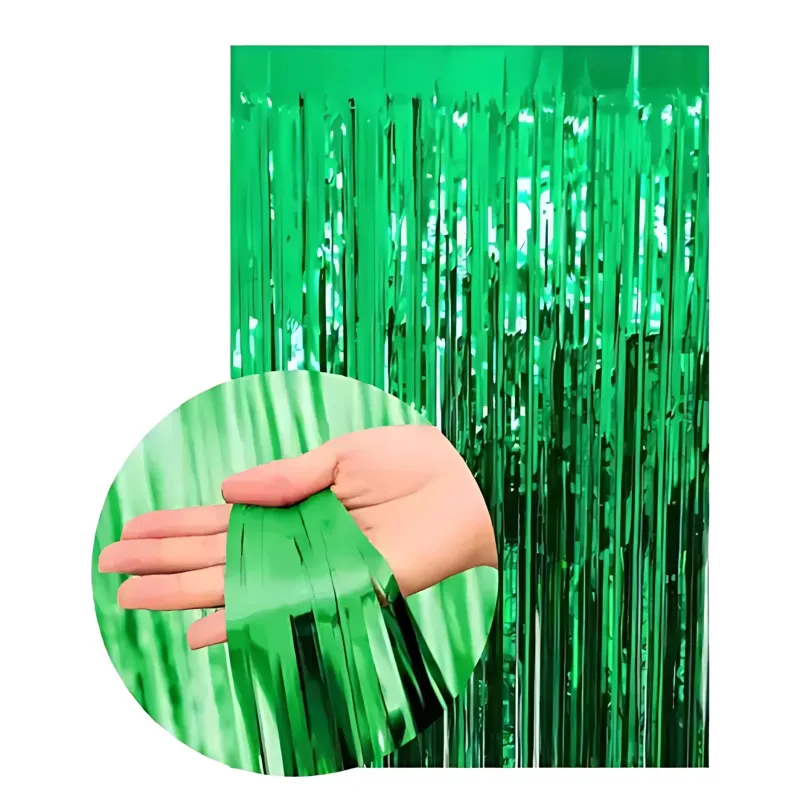 CORTINA METALIZADA VERDE X12 UNIDADES