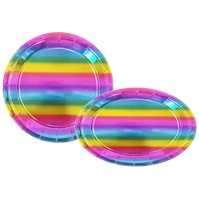 PLATO POLIPAPEL METALIZADO 8 UNIDADES MULTICOLOR
