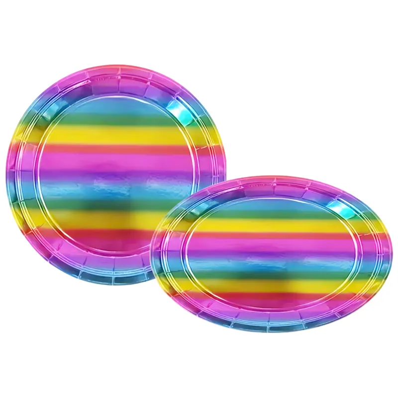 PLATO POLIPAPEL METALIZADO 8 UNIDADES MULTICOLOR