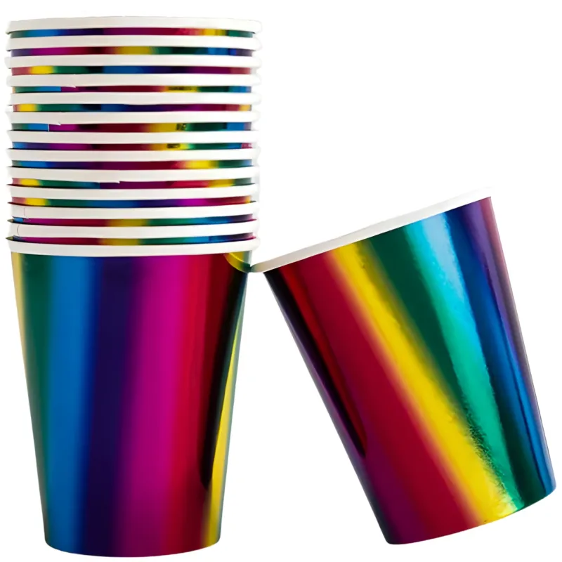 VASOS POLIPAPEL METALIZADO 8 UNIDADES MULTICOLOR