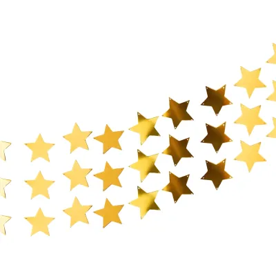 GUIRNALDA METALIZADA ESTRELLAS ROSA GOLD X10