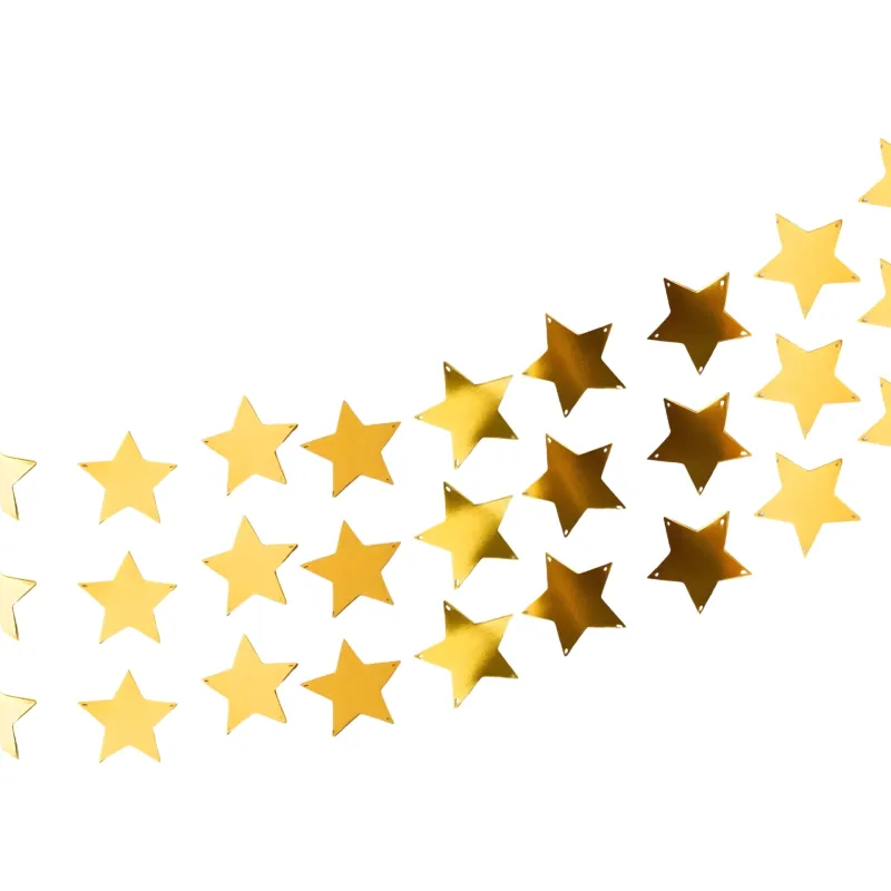 GUIRNALDA METALIZADA ESTRELLAS ROSA GOLD X10