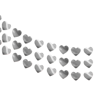 GUIRNALDA METALIZADA CORAZONES PLATEADO X10