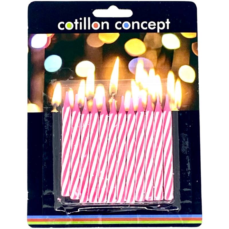 VELAS TORNEADAS ROSAS BLISTER X12 UNIDADES X36 BLISTER