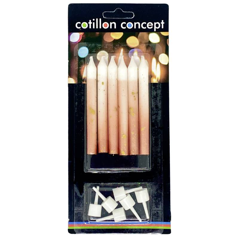 VELAS DEGRADE DORADAS BLISTER X6 UNIDADES