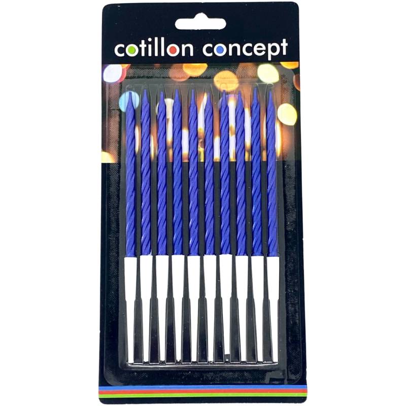 VELAS TORNEADAS AZUL BLISTER X10 UNIDADES