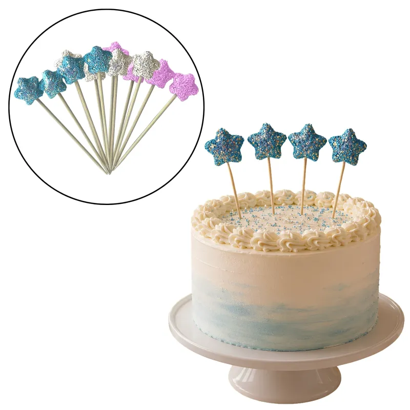 *Preventa* Cake Topper Estrellas Gibreadas X10 Packs En Colores Surtidos