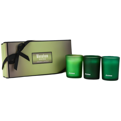 BOX DE VELAS AROMATICAS COLOR VERDE