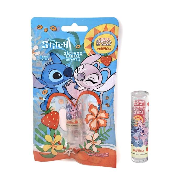 POUCH BALSAMO LABIAL INFANTIL VARIEDAD STITCH X1 UNIDAD