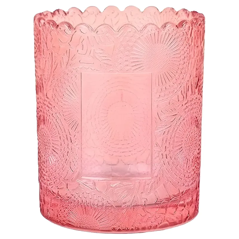 ENVASE PARA FABRICACIÓN DE VELAS LABRADO ROSA X6 UNIDADES
