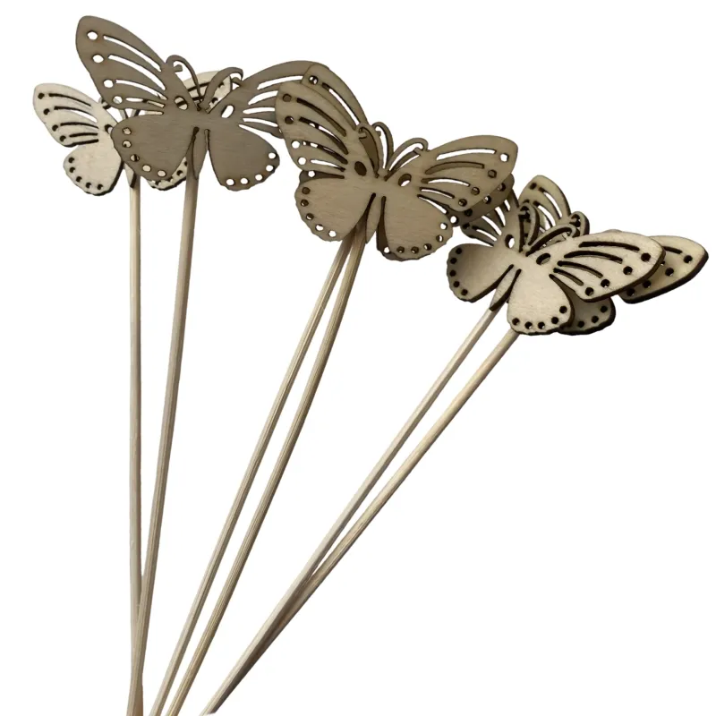 VARILLAS BAMBU MARIPOSAS X10 UNIDADES