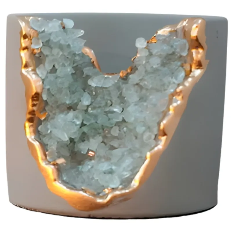 VELA AROMÁTICA IMPORTADA CON PIEDRAS X3 UNIDADES