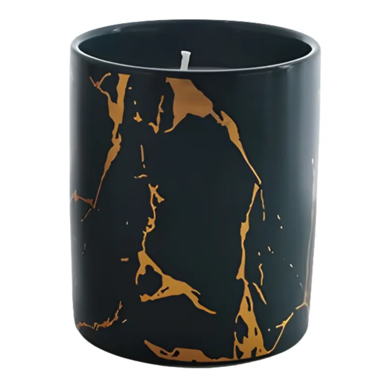 VELA AROMATICA EN VASO DE VIDRIO NEGRO X3 UNIDADES